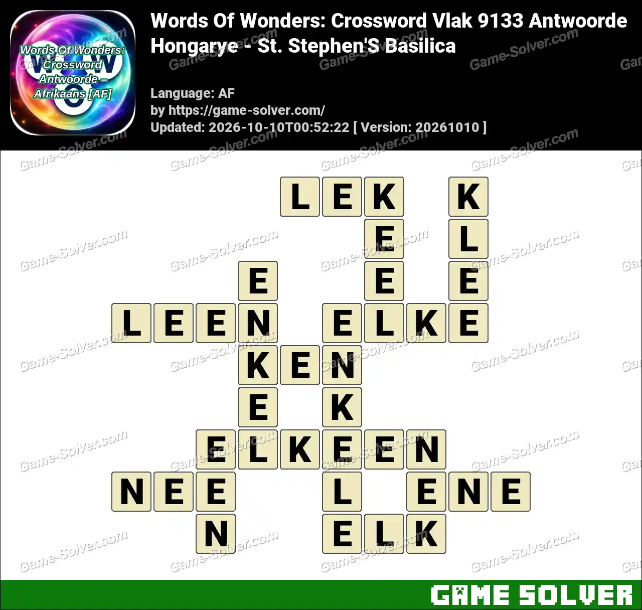Words Of Wonders: Crossword Vlak 9133 Antwoorde – Hongarye – St. Stephen’S Basilica
